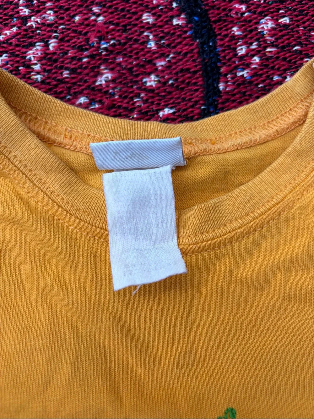 VINTAGE CARTERS YELLOW EMBROIDERED MOUSE RUFFLE SHIRT GIRLS SIZE 2T